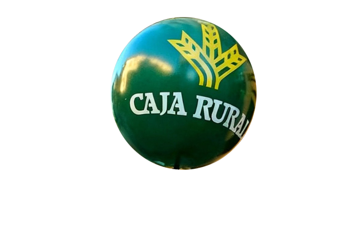 Globos mochila personalizados para Caja Rural - Street marketing en Avilés.